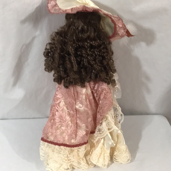 Vintage Victorian 17” Porcelain Standing Doll w/Hat - Picture 5 of 11